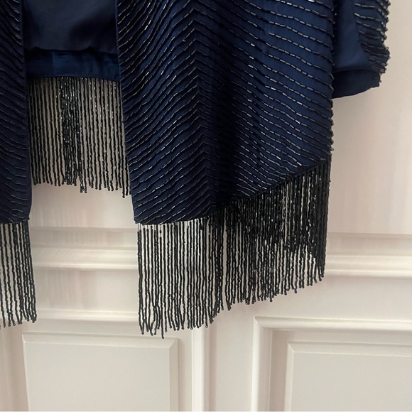 Haute Hippie Beaded Fringe Navy Blue Jacket - Picture 5 of 12